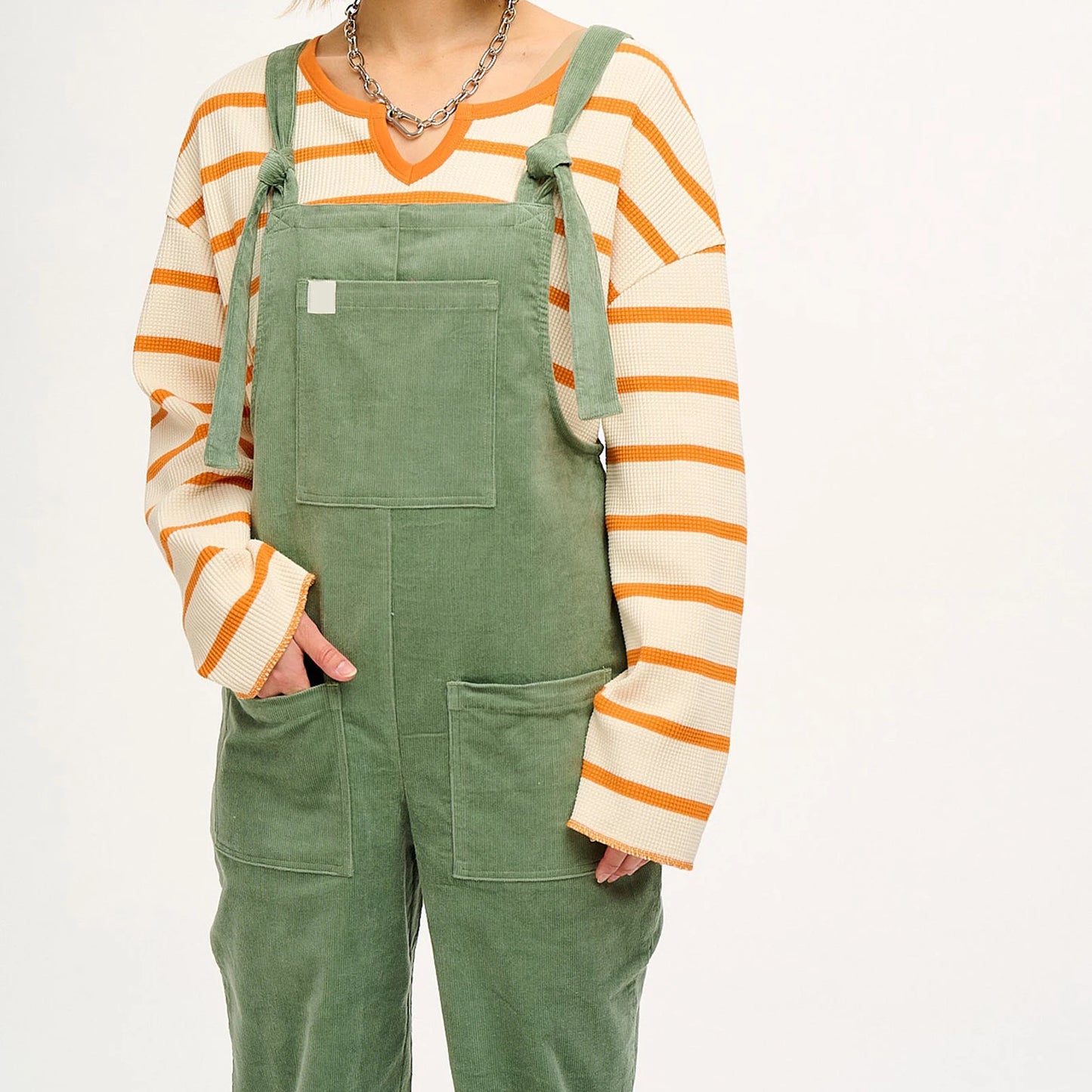 salopette velours femme verte