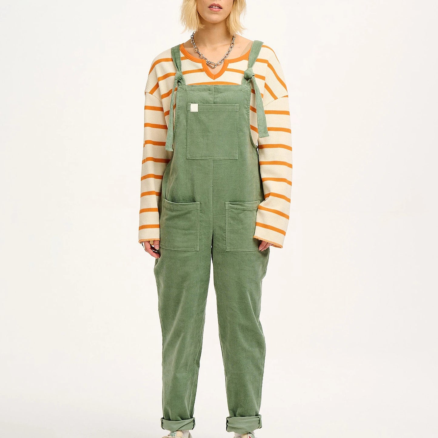 salopette velours femme verte