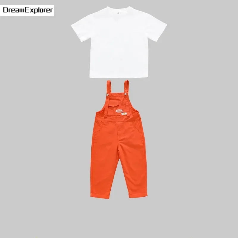 salopette fille orange