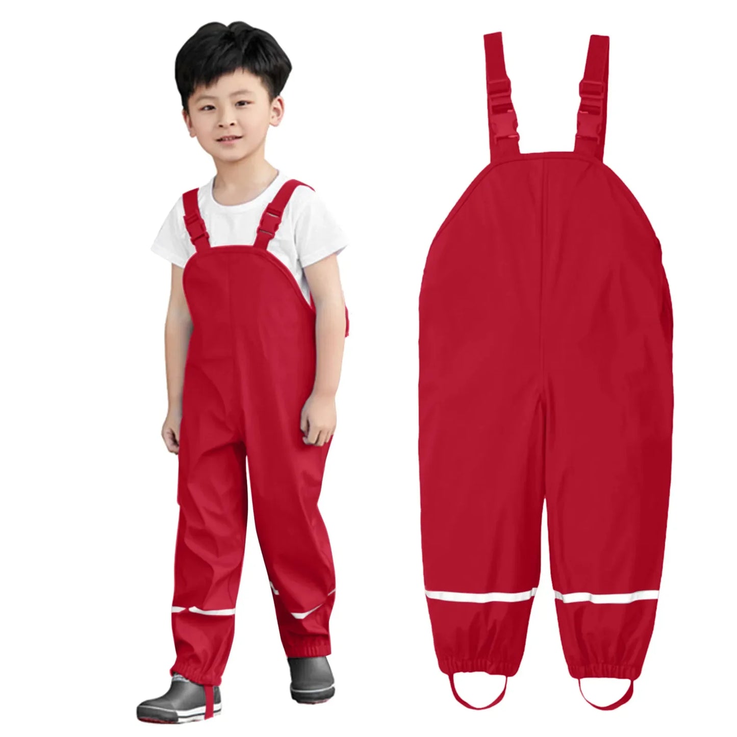 salopette impermeable enfant rouge