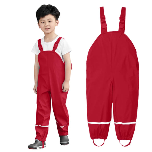 salopette impermeable enfant rouge
