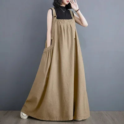 robe salopette beige