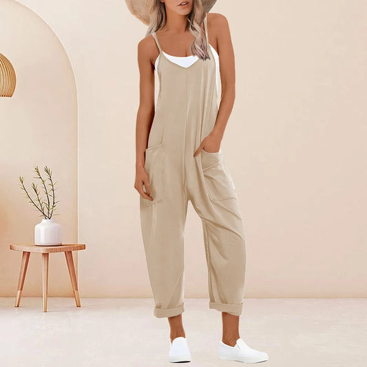 salopette femme légère beige