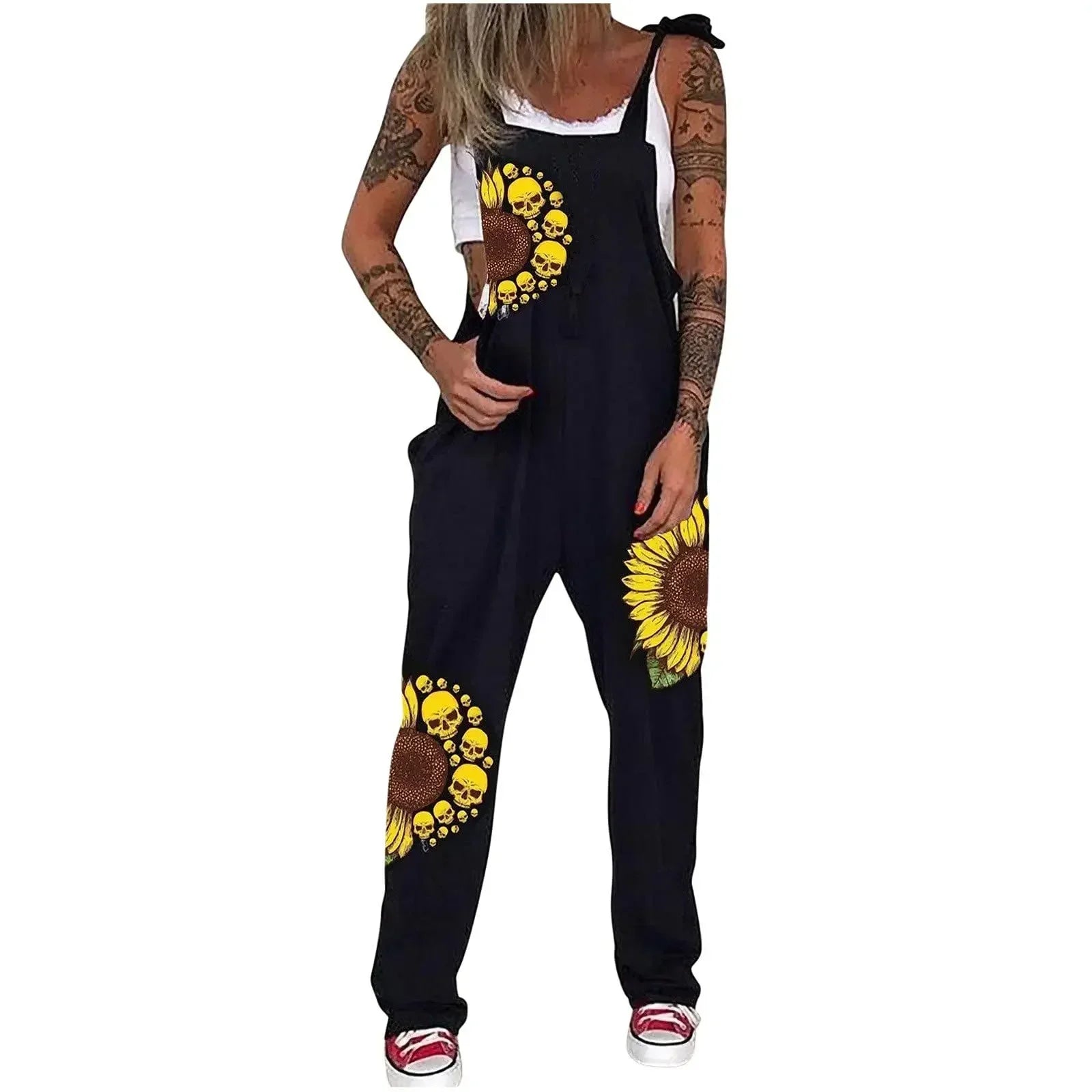 salopette femme motif fleur large