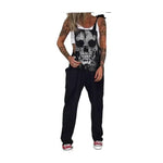 salopette femme motif squelette gris - Vignette | Salopette Forever™
