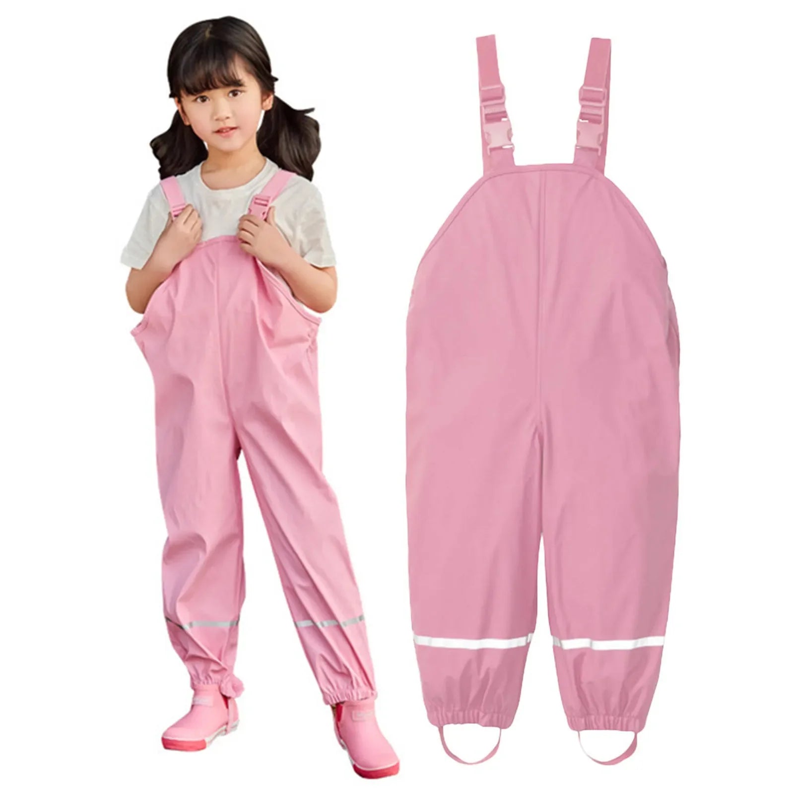 salopette impermeable enfant rose