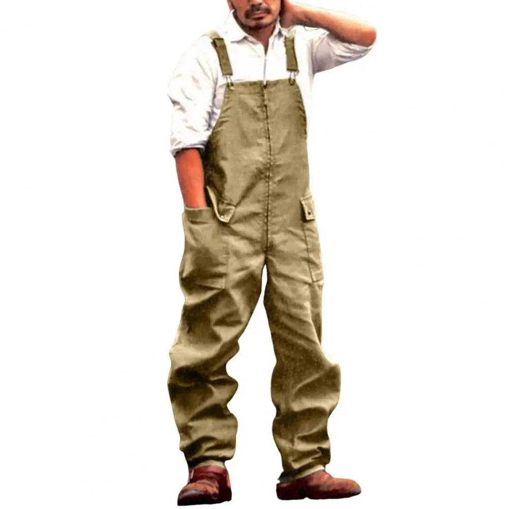 salopette jean homme jaune retro