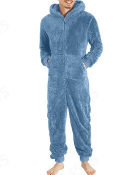 salopette pyjama bleu clair