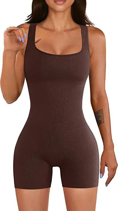 salopette sport courte marron