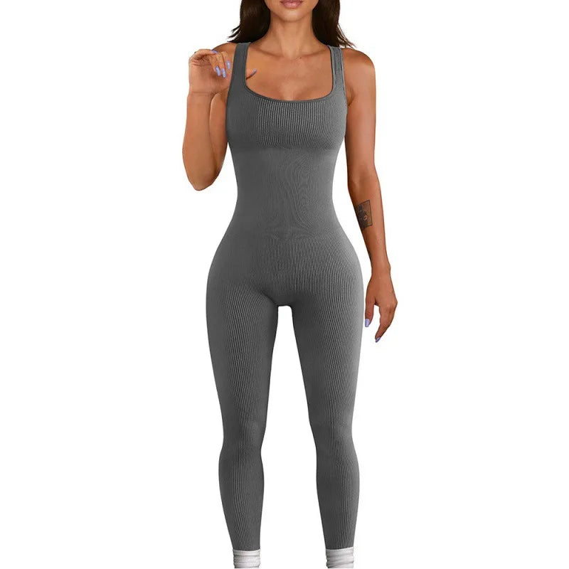salopette sport longue gris noir