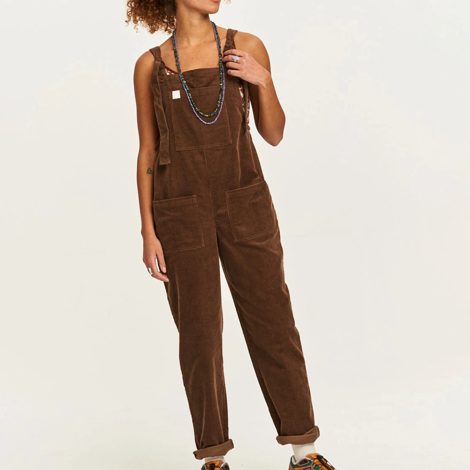 salopette velours femme marron